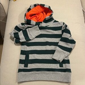 Boden Hunter Green and Gray Striped Long Sleeve Hoodie